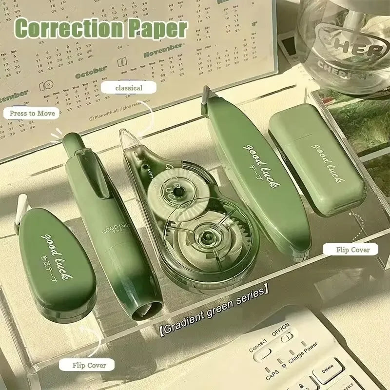 5Pcs Minimalist Correction Tape Set Aesthetic Large Capacity Smooth Portable Correction Belt Student Office School Stationery Su Qme