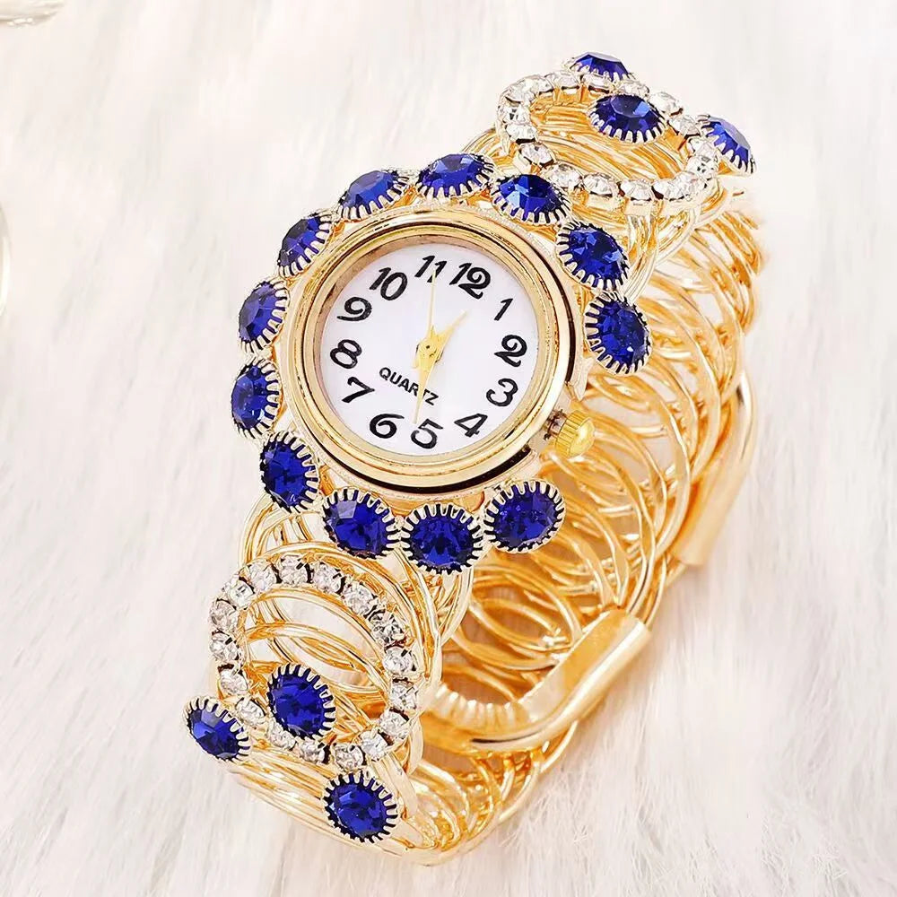 Diamond Women Watches Gold Watch Ladies Wrist Watches Luxury Brand Rhinestone Womens Bracelet Watches Female Relogio Qme 5