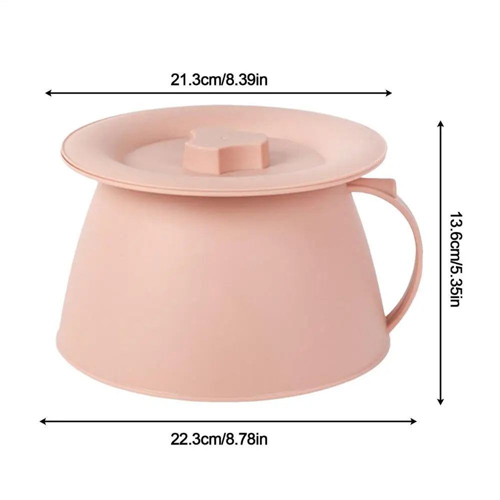 Chamber Pot 1.5L Portable Urine Potty With Lid And Handle Bedpans Potty for Wife Son Husband Friends Daughter Women Teens Family Qme Pink