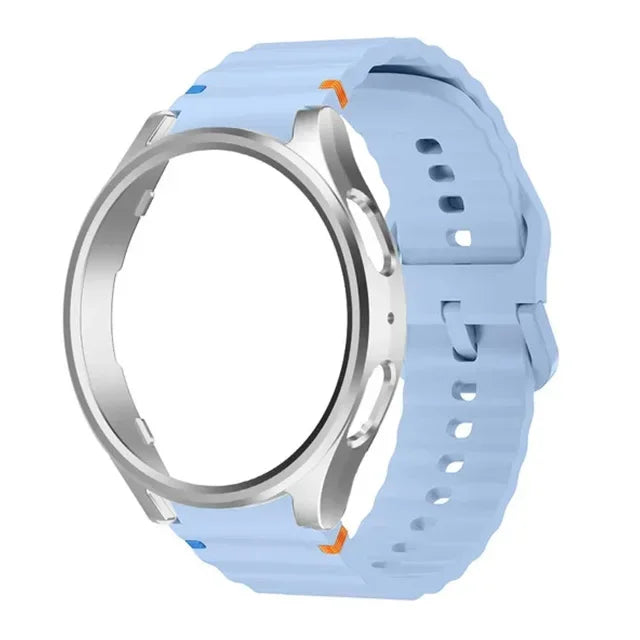 Case+strap Samsung Galaxy Watch 7 Sport Silicone Band Bracelet Case