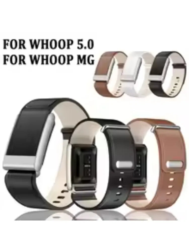 New Replacement Leather Strap for WHOOP 5.0 /5.0MG Fitness Soft Breathable Adjustable Protector Sports Wristband Strap Qme