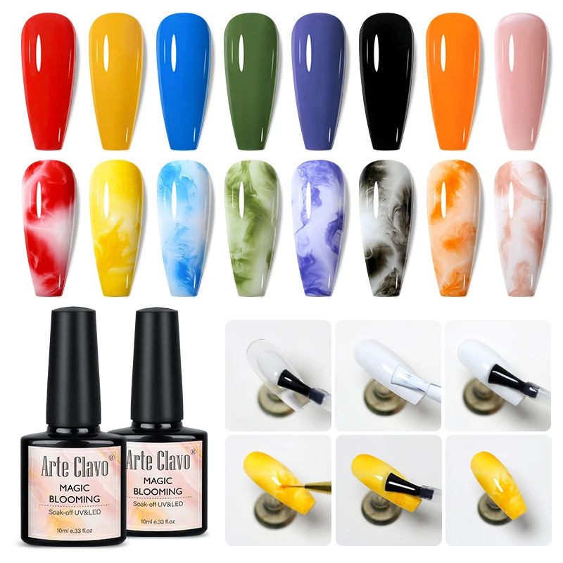 Arte Clavo Blossoming Gel Polish Nail Art Transparent Watercolor Qme