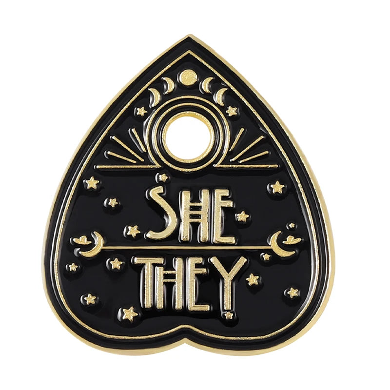 My Pronouns Enamel Pins Cats Butterfly He Him She Her They Them Brooches Lapel Metal Badges Fashion Jewelry Gifts Drop Shipping Qme style 17