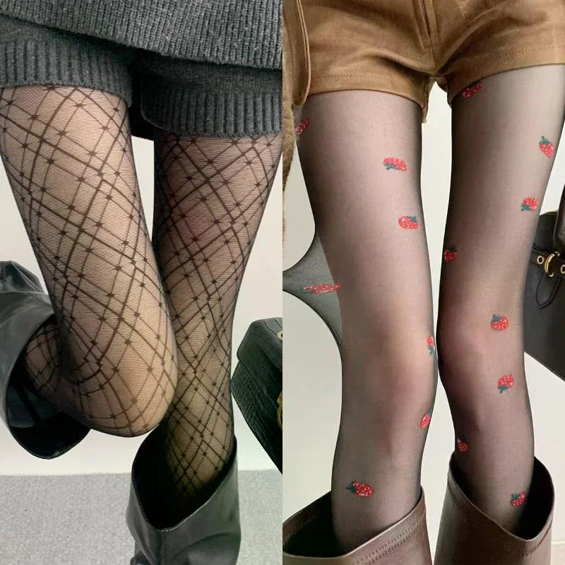 Fashion Semi Sheer Tights Thin Stretch Fit Slimming Stylish Pantyhose Qme