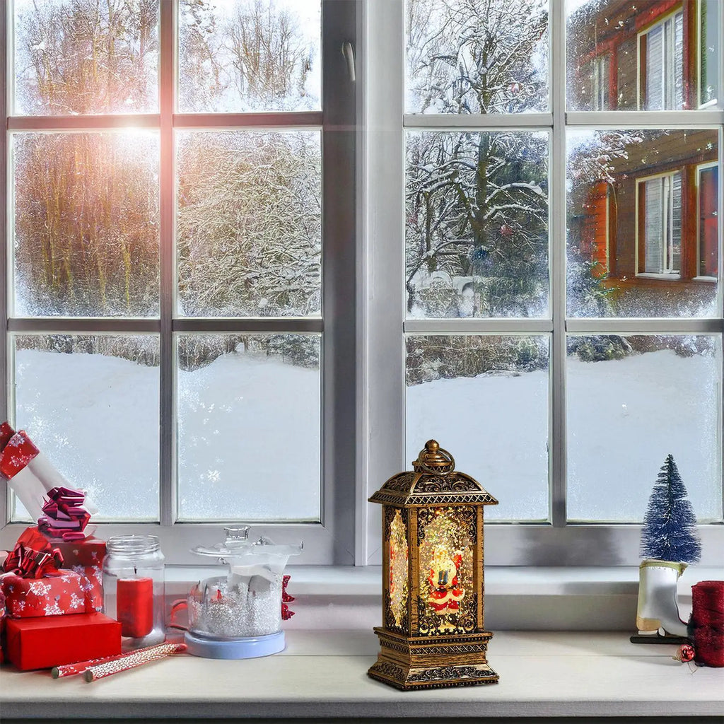 Christmas Snow Globe Party Seasonal Ornament Lighted Santa Decor Qme