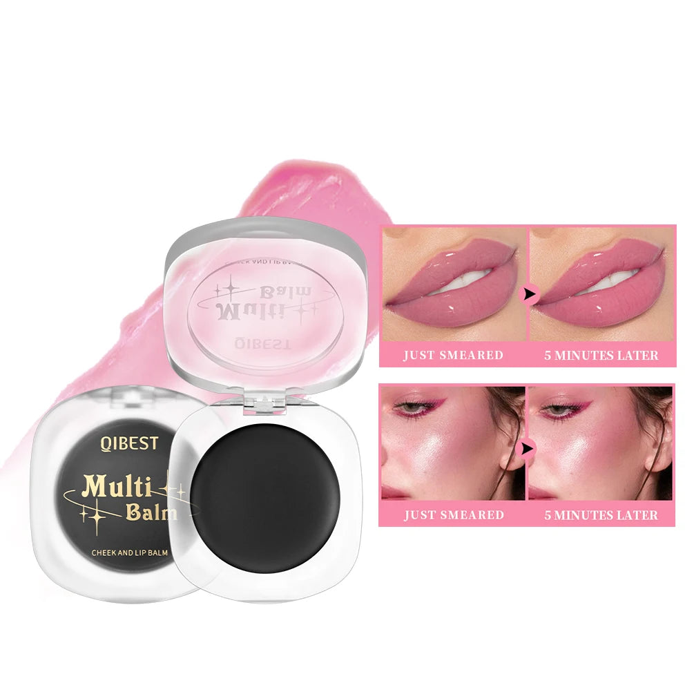 QIBEST Jelly Lipstick Moisturizing Lasting Natural Temperature Change Color Lip Balm Nouritious Makeup Lip Satin Tint For Women Qme Lip Balm Cheek