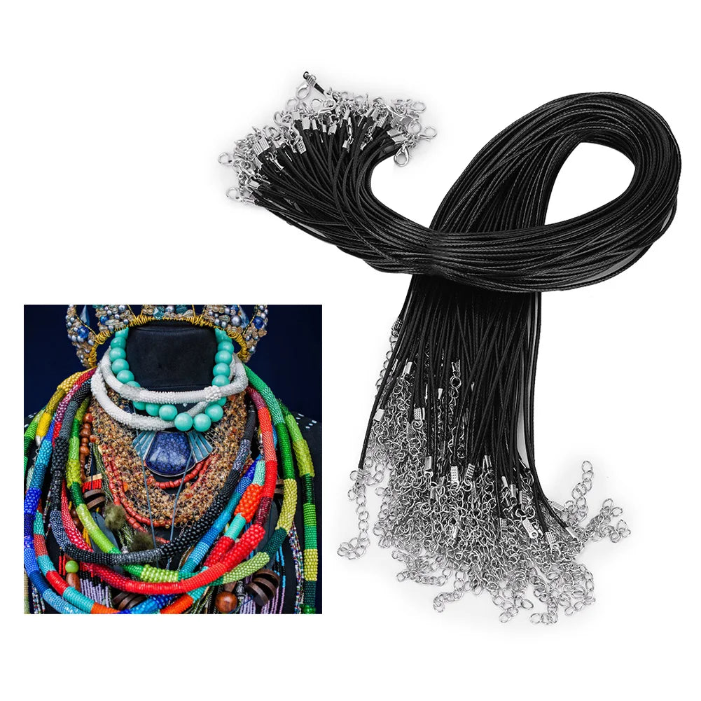 Leather Cord Leather Thread Lobster Clasp Wax Rope Waxed Thread Leather Cord Necklace DIY Jewelry Accessory Wax Rope Qme