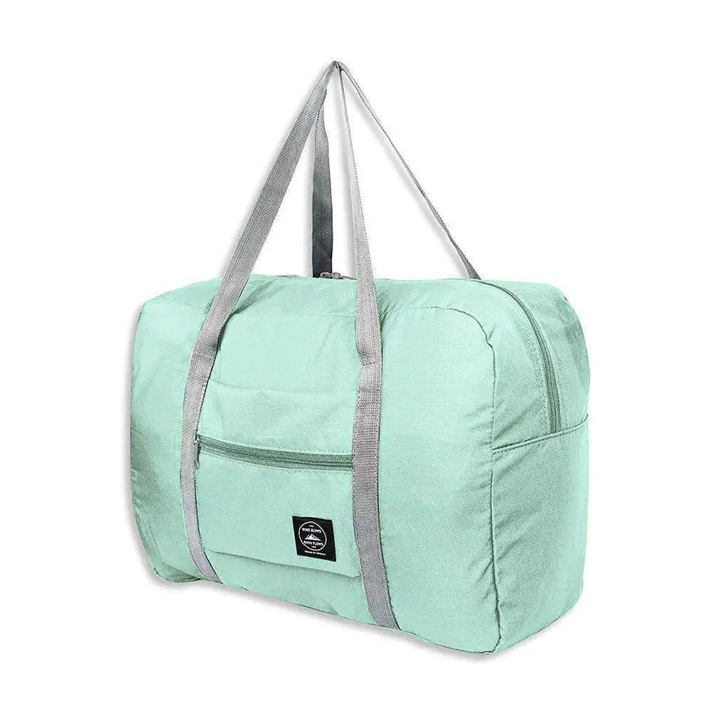 Women Men Travel Storage Clothes Packaging Organizer Foldable Travel Bags Nylon Large Capacity Bag Luggage WaterProof Handbags Qme sky blue
