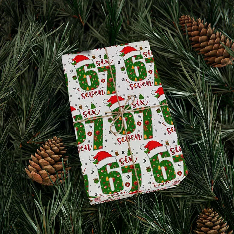67 Christmas Wrapping Paper, 6 7 Wrapping Paper, 67 Funny Christmas Gift Wrap For Kids, Santa 67 Qme