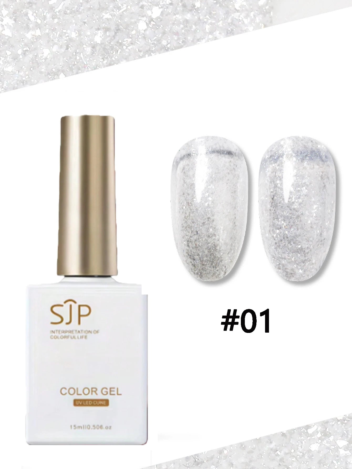 Colored Snowflake Opal Glitter Nail Polish Gel UV Suitable French Qme 01