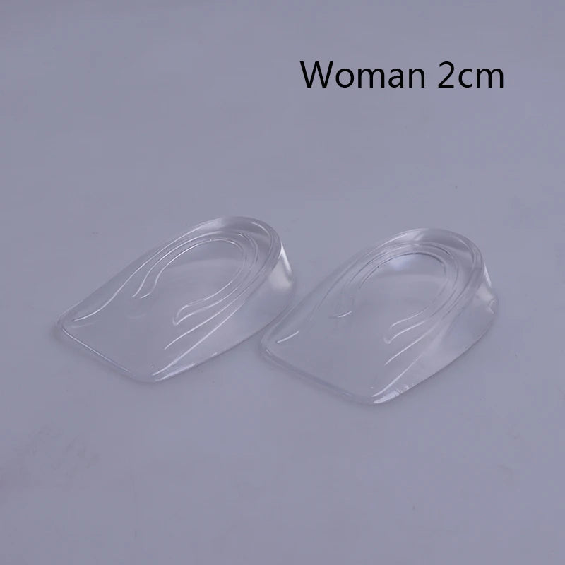 1 Pair Height Lift Men Women Shoes Insole Silicone Heel Insert Qme Woman 2cm