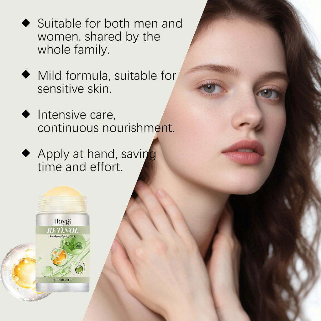 Retinol Anti-Aging Firming Stick Tightening Lifting Serum Stick Smooth Wrinkles Improves Skin Elasticity Hydration Brighten Skin Qme