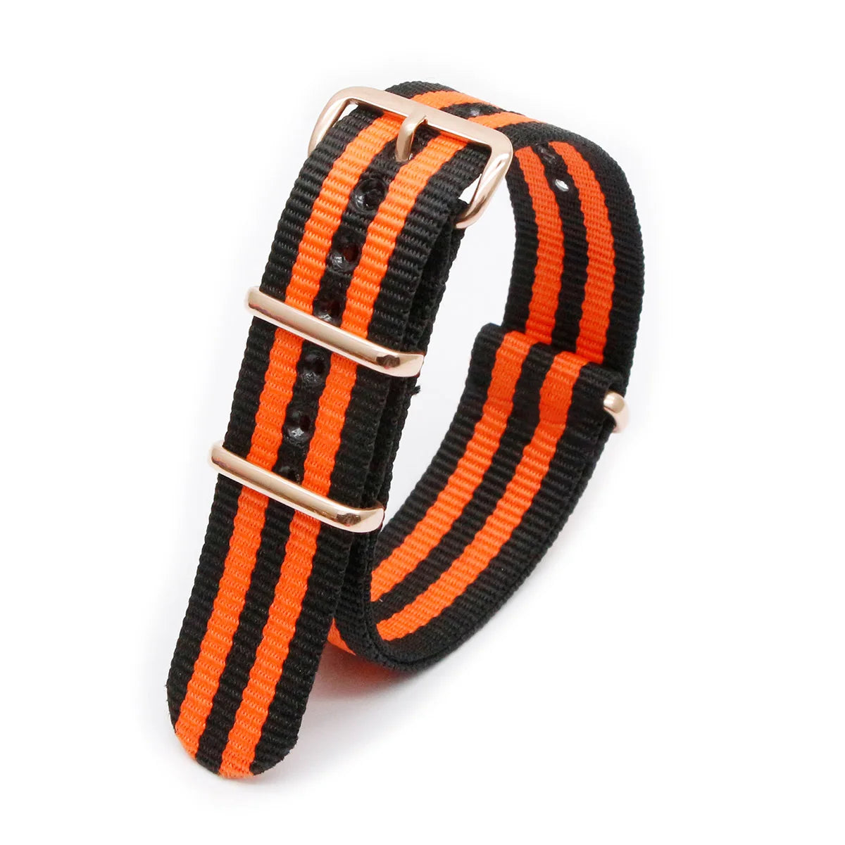 Luxury Nylon Watch Band Rose Gold Metal Buckle Durable Sweatproof Watch Strap 18/20/22/24MM Fashion Wristband For Men Women Qme 3Black 2Orange 18mm