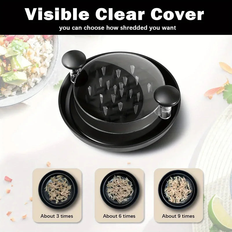 Large Chicken Breast Shredder Tool Visible Lid Meat Grinder For Chopping Chicken Beef Cabbage Vegetables Rotating Kitchen Tool Qme