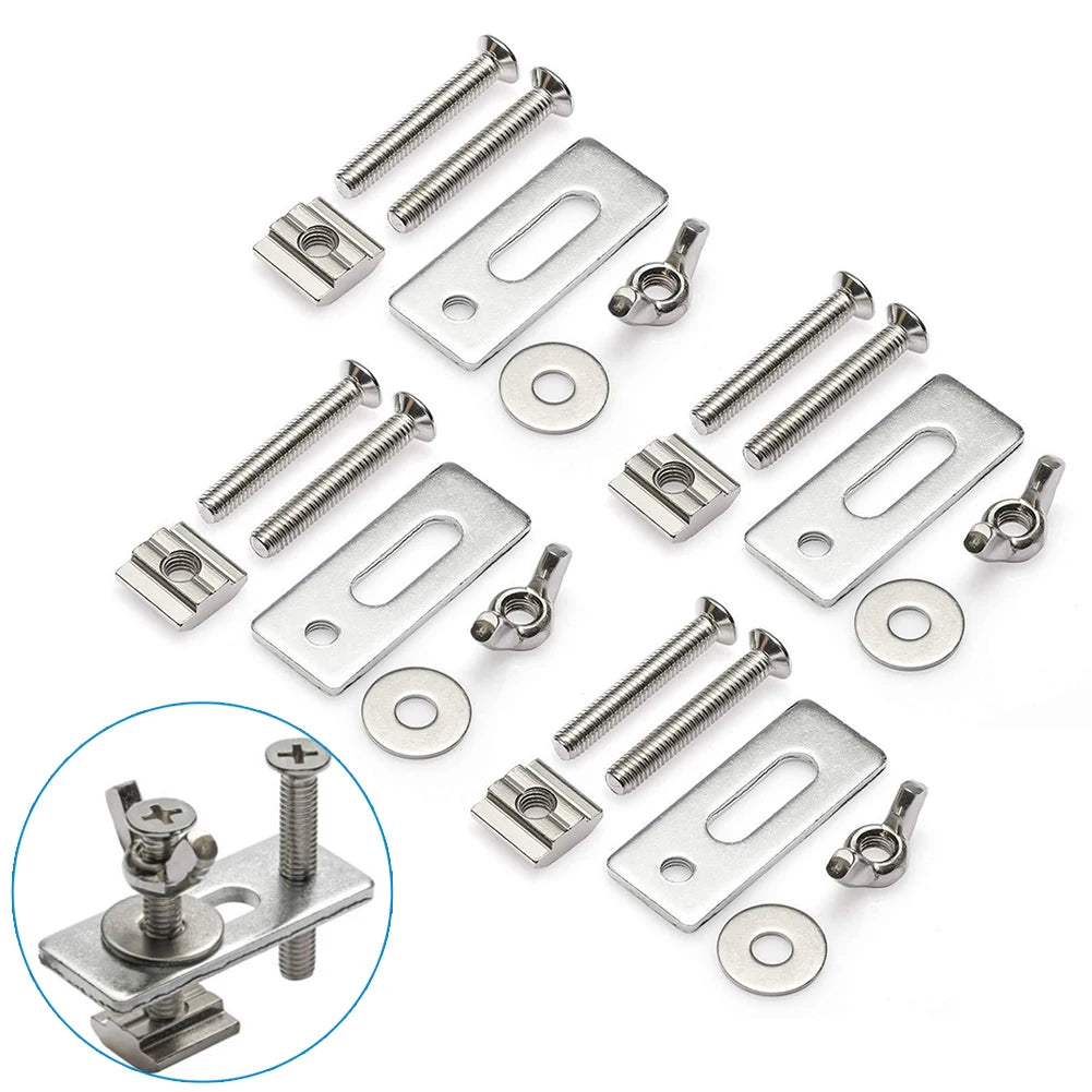 4 Set M6 T Track Hold Down Clamps For 3018-PRO 3018-MX3 3018-PROVer 1810-PRO CNC Router Plywood Engraving Machine Woodworking Qme Default Title