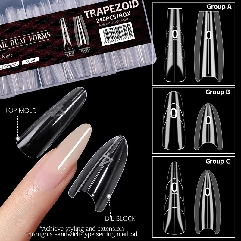 Box Sandwich Dual Nail Forms Oval Extension Form Bottom Quick Qme