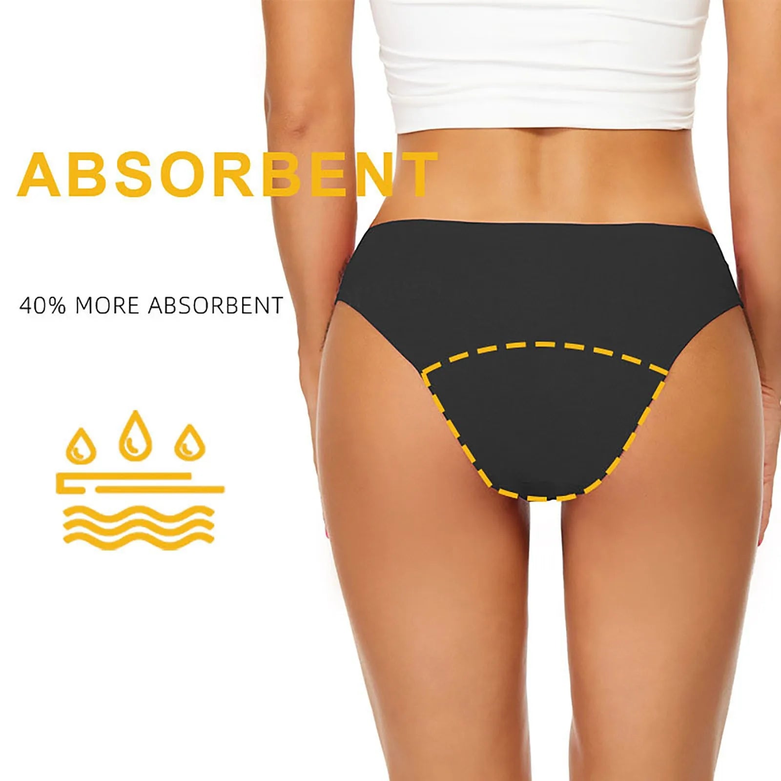 Swimwear Women High Bikini Waist Menstrual Leakproof Bikini Bottom Absorbent Short Pants Swimming Beach Bathing Swimsuit Qme