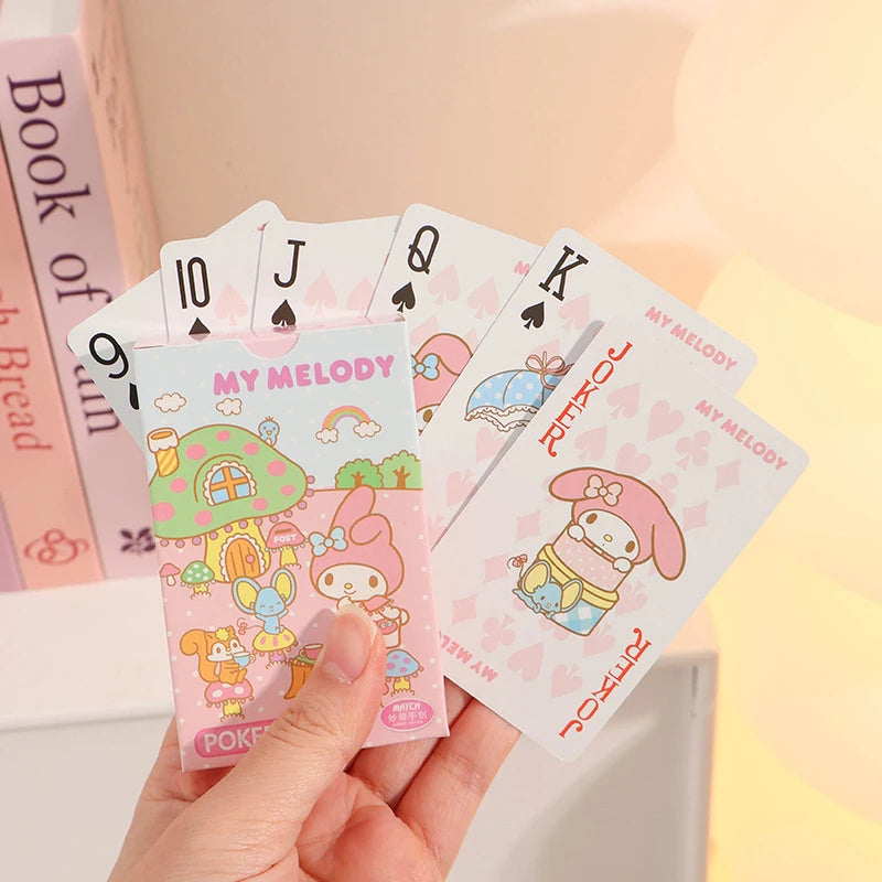 Hello Kitty: Cute, Cartoon-Style, Fun, and Casual Entertainment Melody & Hello Kitty Series Playing Cards Game Cards Qme