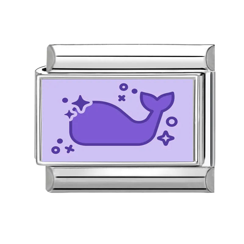 Y2K Wholesale Purple Cartoon Rabbit Planet Cat Italian Charm Link Fit 9mm Stainless Steel Jewelry DIY Making Women Bracelets Qme Style 13