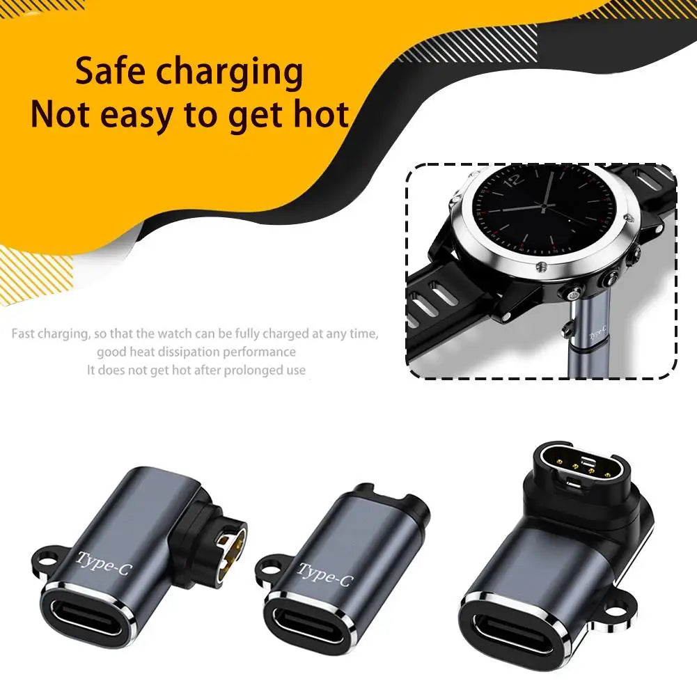 Type-C Conversion For Fenix7 7X 5S 6 6X 6S PRO Smartwatch Charger Adapter Garmin Charging Cable Adapter Accessories Qme