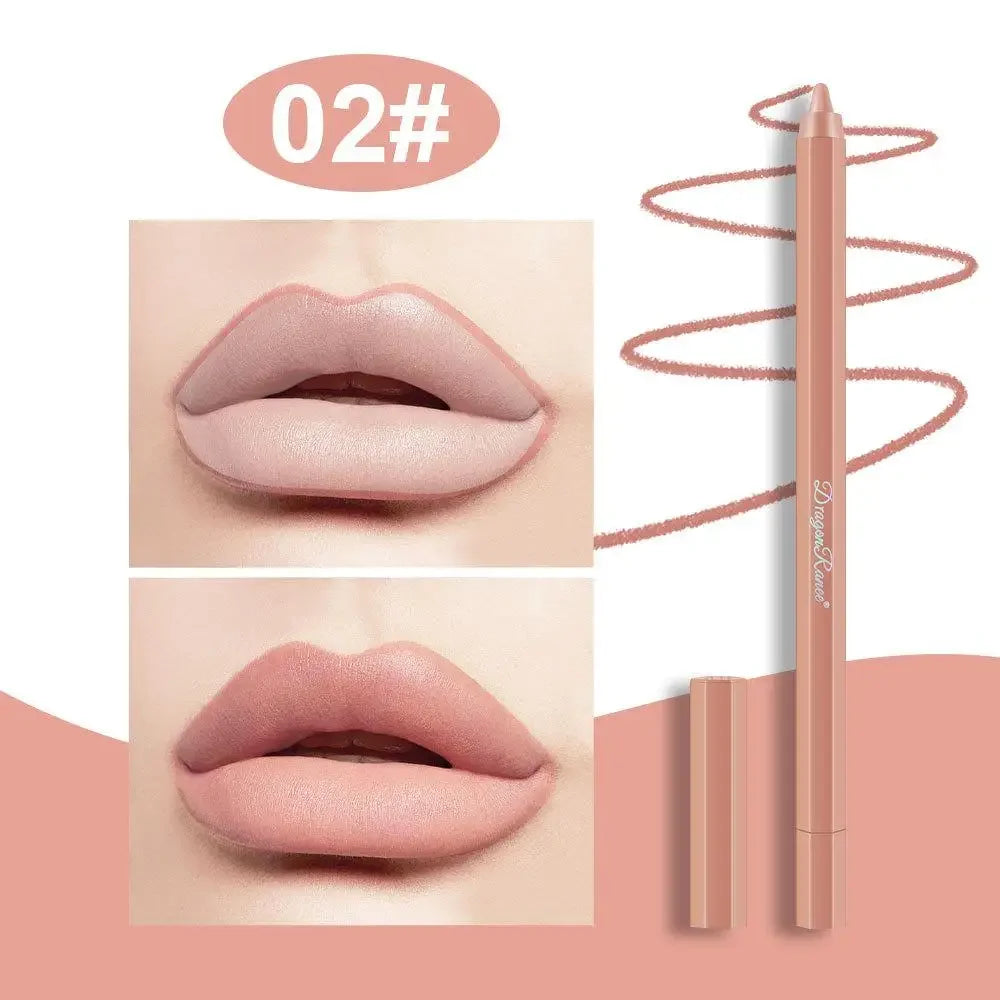 12 Colors Foaming Lipliner Durable Waterproof Soft Mist Lipstick Pen Gentle Pink Brown Purple Colors Matte Lip Contouring Pencil Qme 2