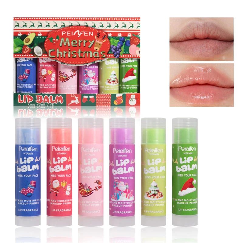6-pack Lipstick 6 Kinds Fruit Flavor Moisturizing Water Locking Qme