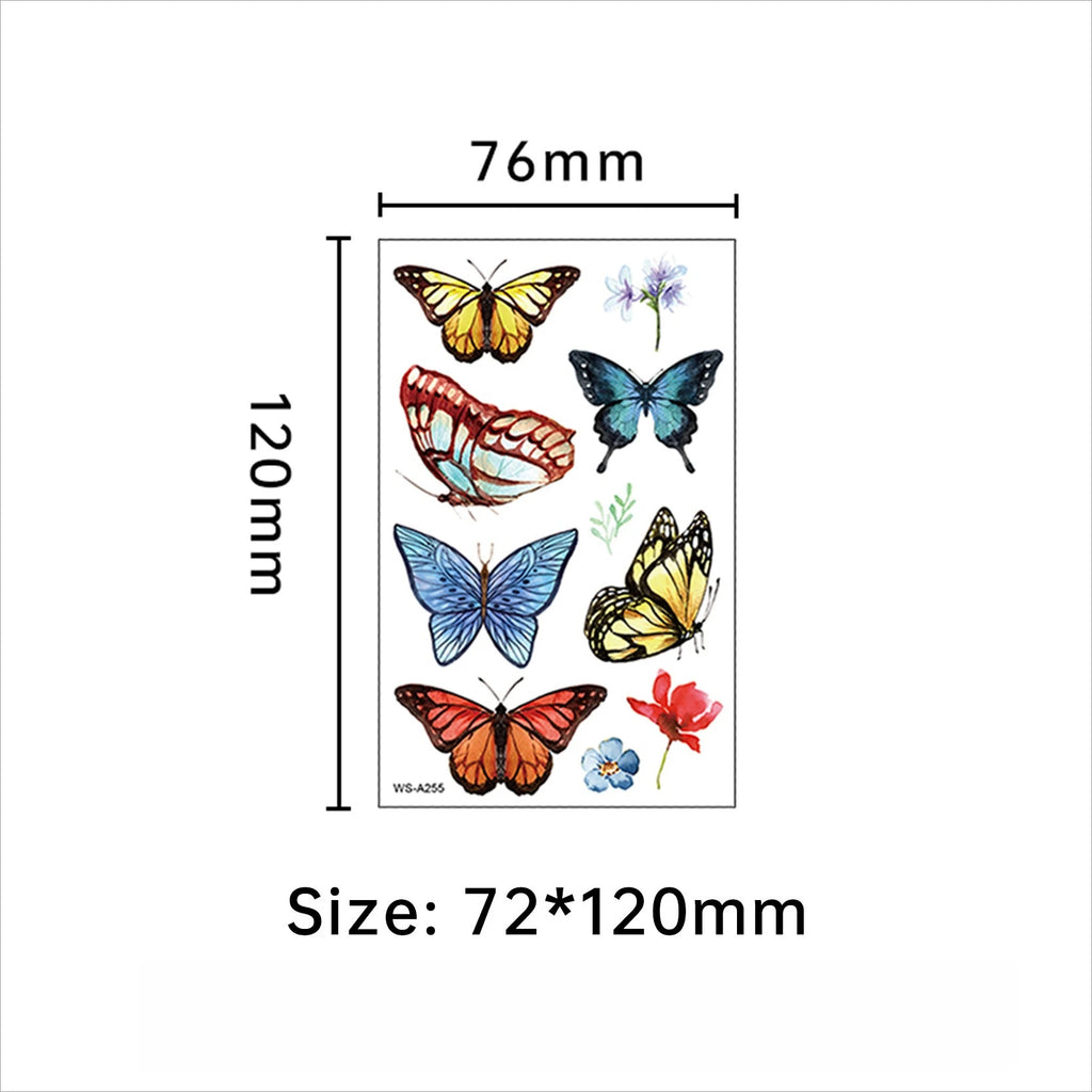 A 4/6/10PCS Butterfly Tattoo Children's Stickers Mini Waterproof Tattoos for Kids Transfer Tattoos Stickers Temporary Tattoo Qme