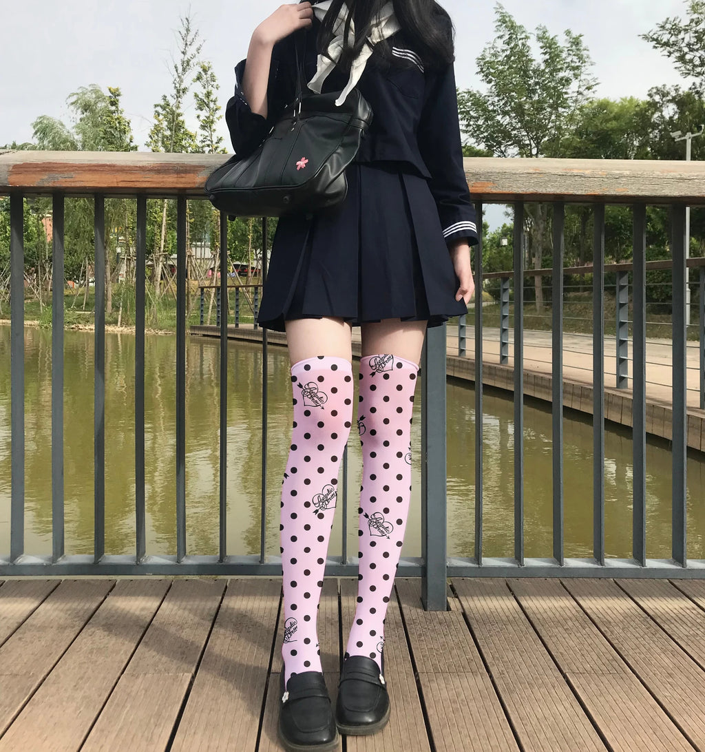 Fun Cartoon Women's Stockings Candy Strawberry Sexy Cute Tall-legged Qme