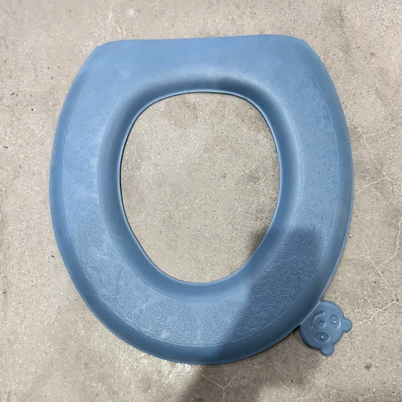 Universal Toilet Seat Cushion Paste Accessories EVA Waterproof Cover Qme Blue