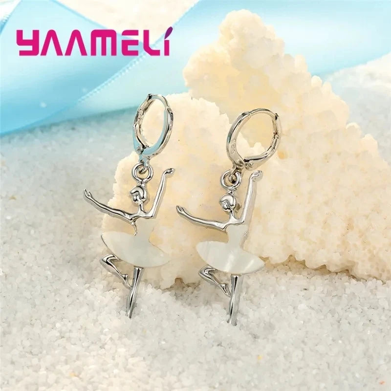 Lovely Pendants Necklaces Earrings for Girls Children 925 Sterling Silver Color Party Accessory Fashion Women Jewelry Sets Qme