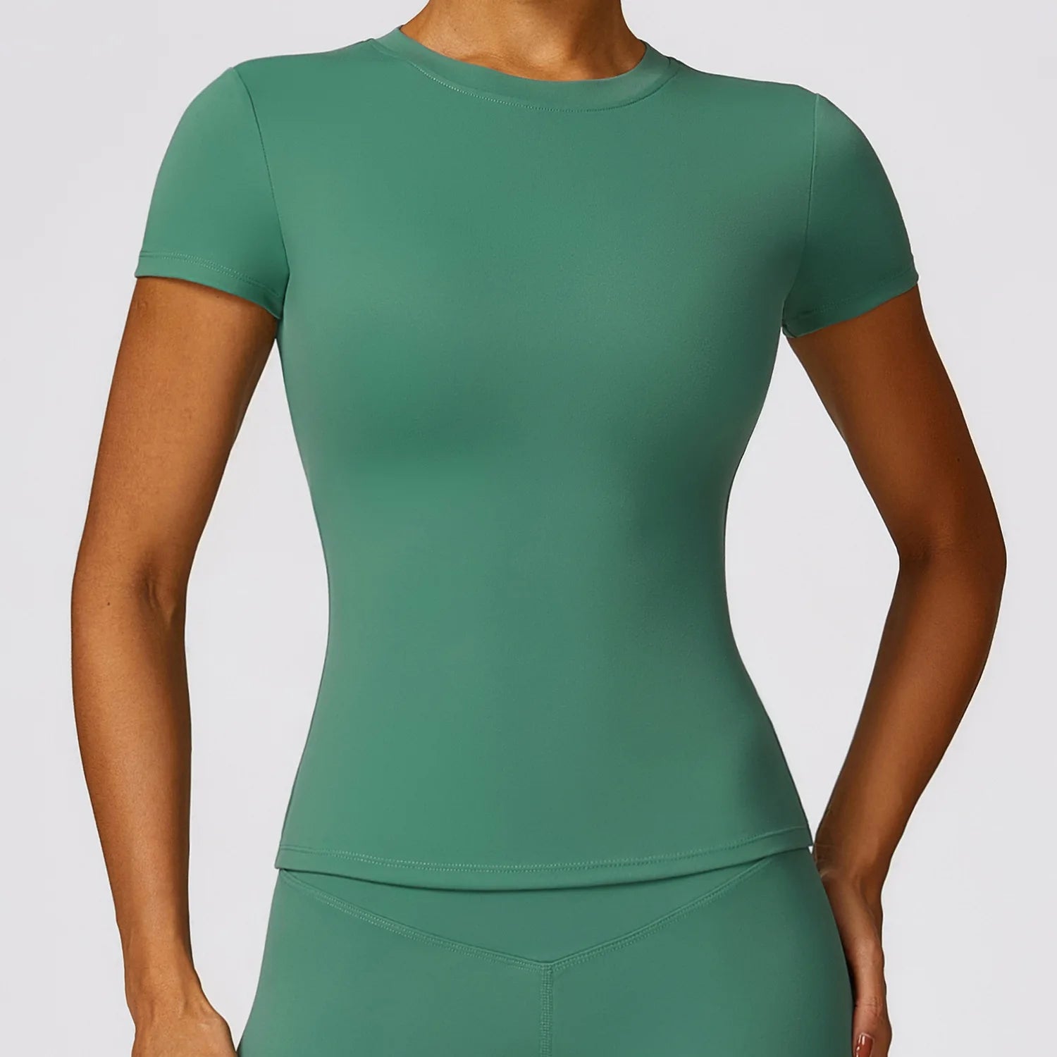 A Sports Tops Quick-drying Ladies Tank Top Fitness Running Yoga Short Sleeve Elastic Breathable Yoga T-Shirt For Women Qme Aquaman Green L