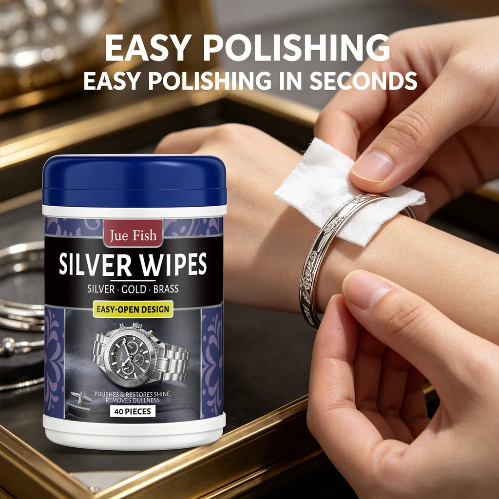 Silverware Cleaning Wipes Cleans Dirt Polishes & Restores Shine Removes Dullness Refurbishment Silver Jewelry Metal Maintenance Qme