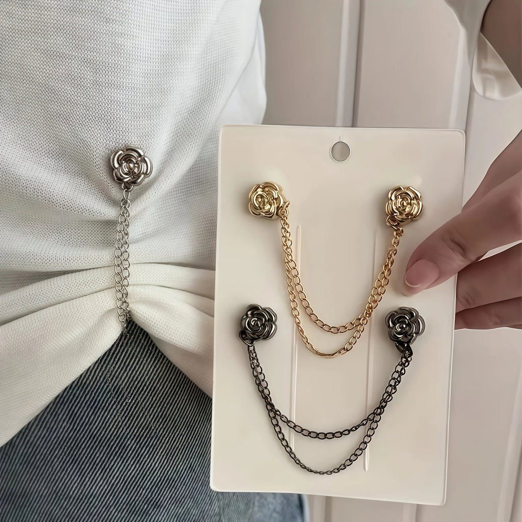4/6Pcs Magnetic Chain Buckle - Adjustable Clothing Entrapment Magnetic Closure, Suitable for Pants, Dresses, Jackets - Clothing Qme
