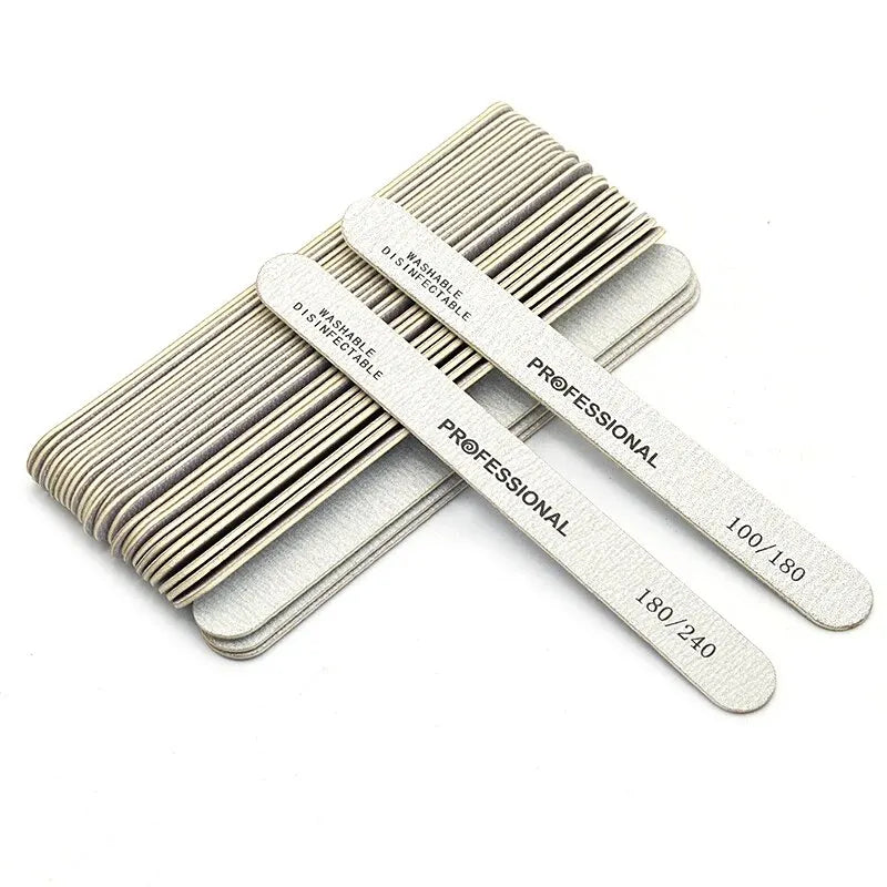 10-100PCS Wooden Nail File Professional Sanding Buffer Files 100/180/240 Double Side For Manicure Pedicure UV Gel Tips Tools Qme