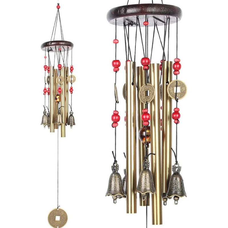 Home Garden Decor Hanging Wind Chime Symbol Good Luck Large Tubes Qme