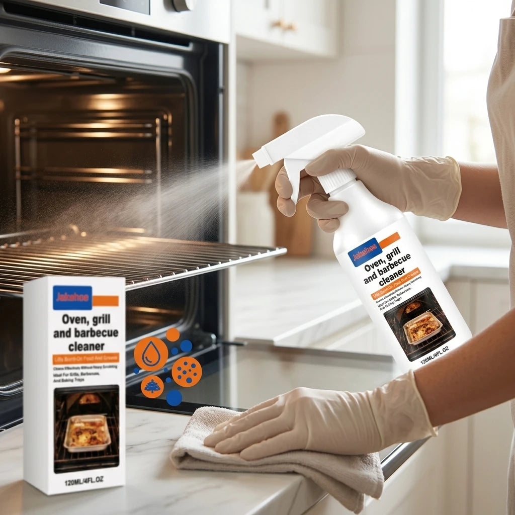 Ovens Grill Cleaning Spray Removing Burnt‑on Food Dissolving Grease No‑scrub Barbecue Baking Trays Cleaner Heavy‑duty Degreaser Qme