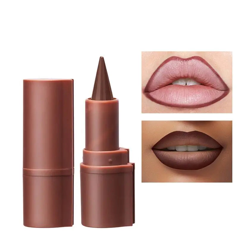 Pointed Lip Liner Slim Pencil Nude Brown Lipstick Matte Smooth Qme