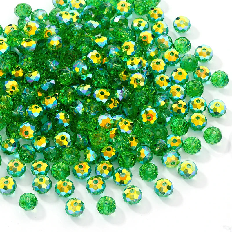 84pcs Czech Faceted Rondelle Beads 8mm AAA Crystal Glass Loose Spacer Beads for DIY Jewelry Bracelet Craft Making Supplies Qme Color 8