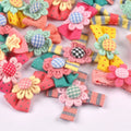10pcs 25-45mm Mixed Color Cute Little Flower Bows For Clothing Sewing Accessories DIY Hair Clips Bag Handmade Headdress Material Qme mixed 10pcs