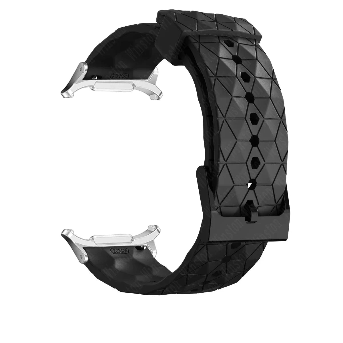 Sports Silicone Strap for Samsung Galaxy Watch 7 Ultra 47mm Soft Watchband Quick Fit Bracelet for Galaxy Watch 7 Ultra Wristband Qme Black-S Galaxy Watch 7 Ultra