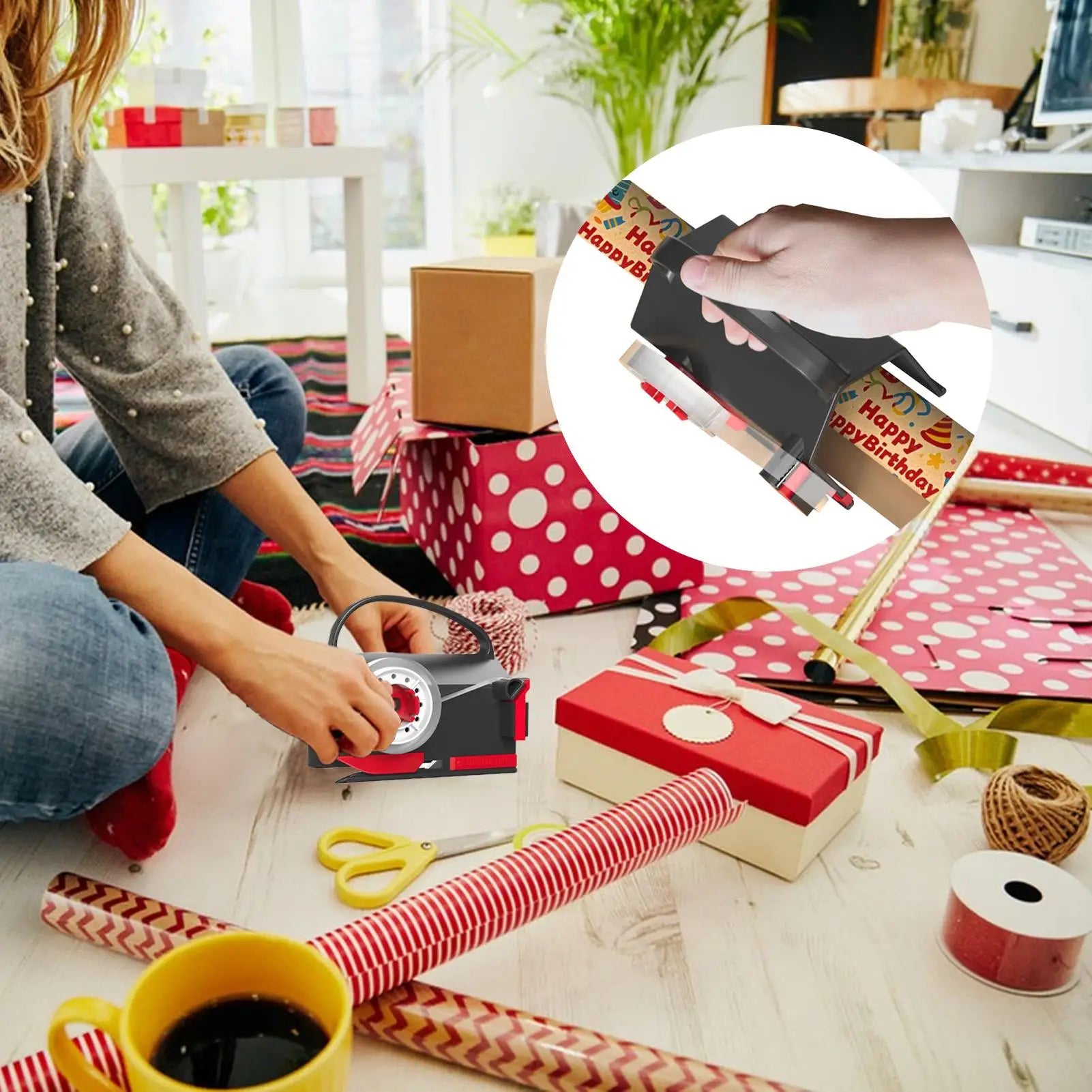 Wrapping Paper Cutter Christmas Box Roll Handle Machine Qme