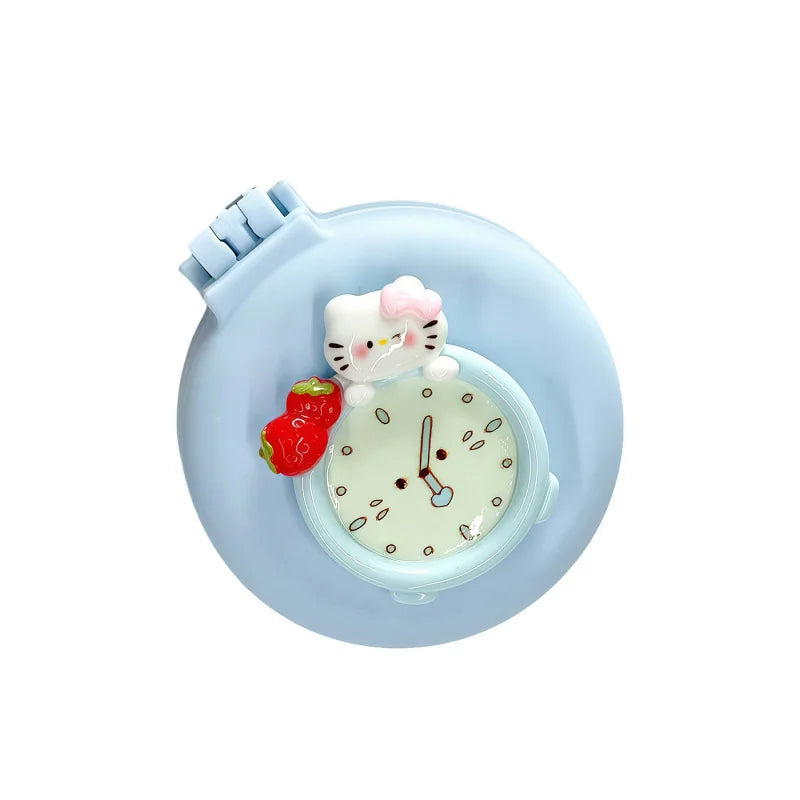 Hello Kitty Cartoon Alarm Clock Folding Air-cushion Comb Portable Qme