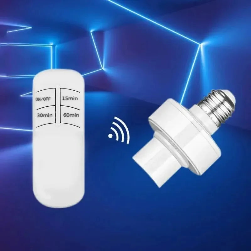 Wireless Remote Control Smart Timer Switch E27 Lamp Holder 110V 220V House Multi Light Switch Baby Room Bedroom Timer Switch Qme
