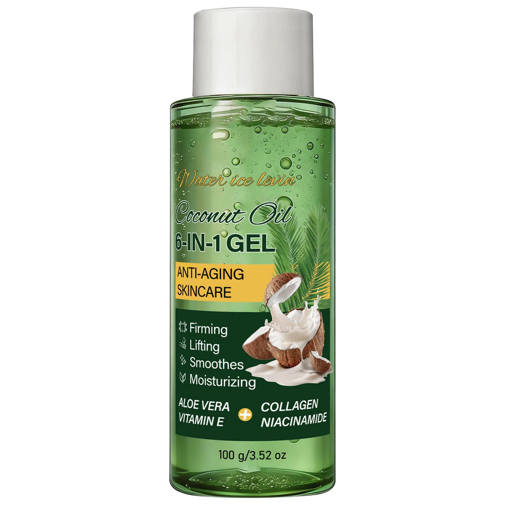 Coconut Anti-Aging Gel, Collagen & Aloe Vera Infused, Firming & Moisturizing Qme green 100g