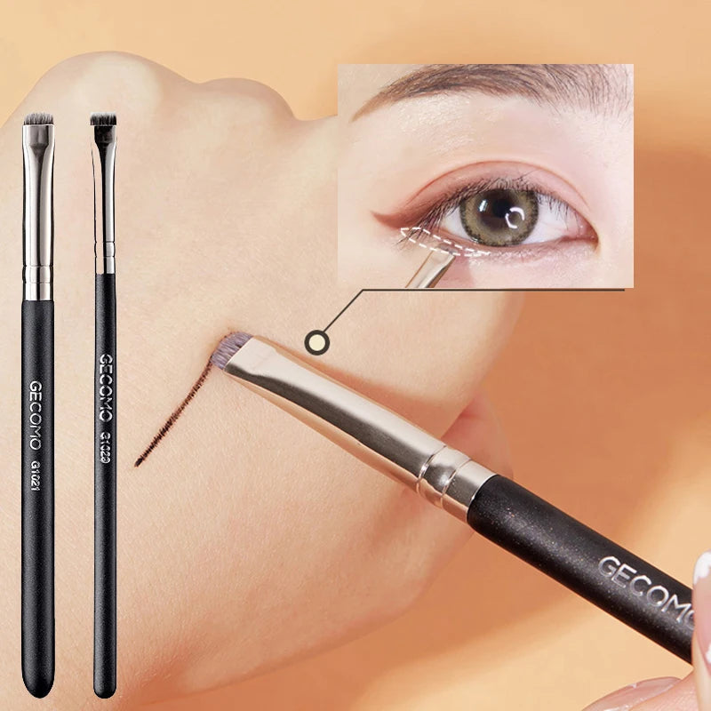 Flat Eyeliner Brush Nylon Hair Blade Fine Eyeliner Eyebrow Line Brush Black Thin Eye Liner Brow Contour Cosmetic Makeup Tools Qme