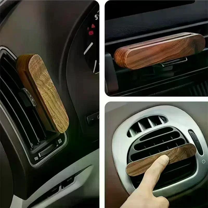Wood Car Air Vent Diffuser Refillable, Car Fragrance Clip Diffuser, Car Aromatherapy Diffuser Long-Lasting Home Fragrance Qme