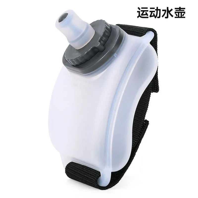 Hands-free Wrist Water Bottle Leak-proof Food Grade Silicone Cup Qme WHITE