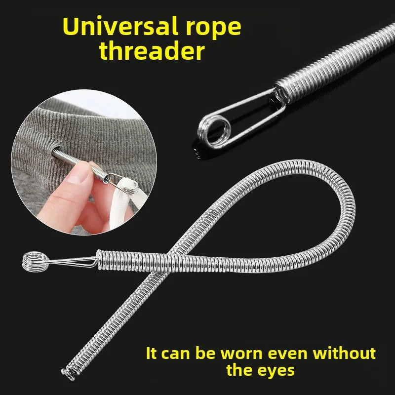 Bendable Spring Drawstring Threader Clip Pants Hoodies Elastic Band Lace Cord Flexible Drawstring Thread DIY Sewing Accessories Qme