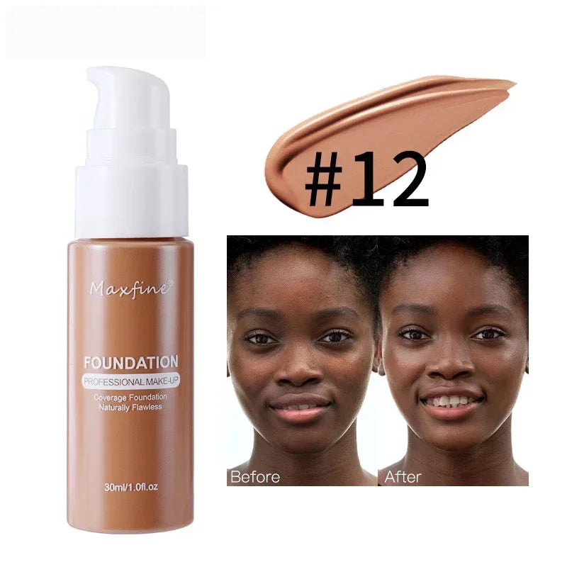Matte Liquid Foundation Effective Concealer Waterproof Sweat-resistant Makeup Professional Light Thin Delicate Foundation Qme 12