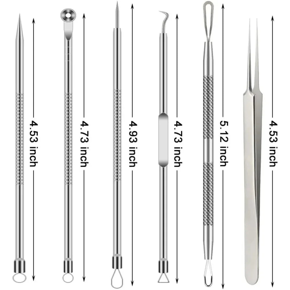 Stainless Steel Blackhead Remover Tools Comedone Extractor Tweezers Qme